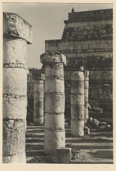 Photograph titled North Colonnade, (Chichen Itza, Yucatan?), gelatin silver print, accession number 2000.50.83.