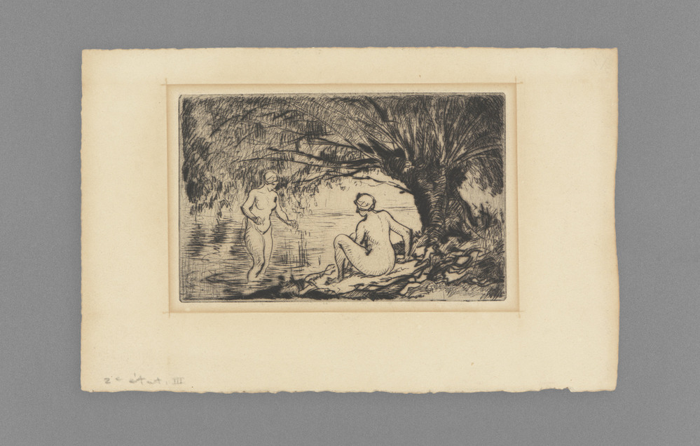 Print titled Two Bathers, etching, accession number 1985.20.