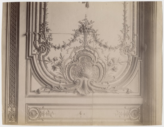 Photograph titled Wood Panel in the Musee des Arts Decoratifs Paris France, albumen, accession number 2002.43.191.