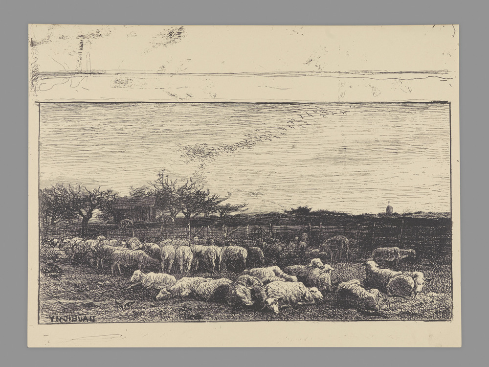 Print titled Le Grand Parc a Moutons, cliche-verre, accession number 1971.38.25.