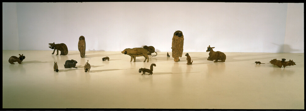 Installation titled Crèche, Phosphorous bronze and white bronze, accession number 2007.28.