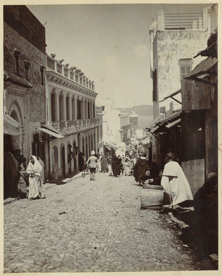 Photograph titled Main Street. Tangier., gelatin silver chloride print, accession number 2005.3.34.b.