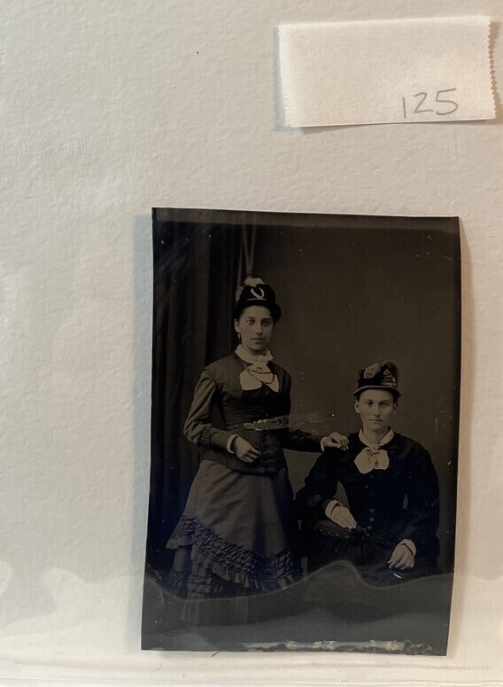 Untitled (Portrait of a Two Women, One Seated, One Standing, Both Wearing Hats)