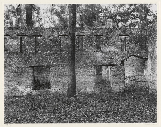 Photograph titled Ruin of tabby (shell) construction, St. Mary's Georgia, gelatin silver print, accession number 2000.50.59.