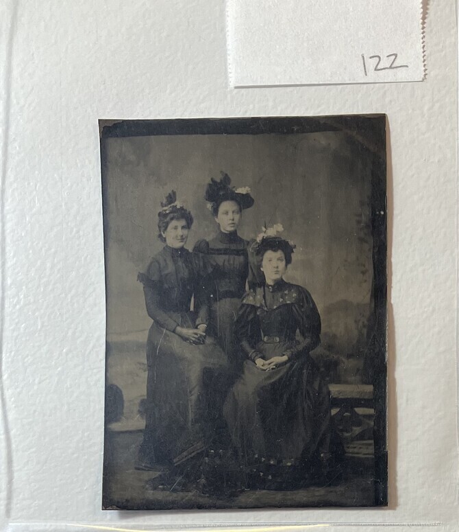 Untitled (Portrait of Three Women, Two Seated and One Standing, All Wearing Hats)