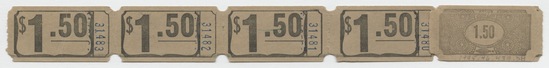 $1.50 ticket numbers 31378–31483 (The San Francisco Performance)
