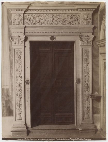 Photograph titled Bologna No. 3507. Porta interno della Chiesa di S. Michele in Bosco., albumen, linen backed, accession number 2002.43.286.