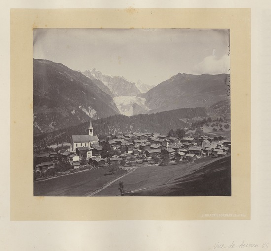 Photograph titled Vue de Aernen (Canton du Valais), from Six Views of Switzerland, carbon print, accession number 2000.50.17.1.