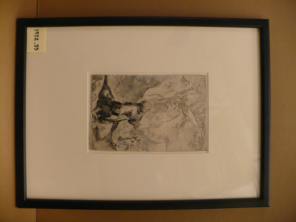 Print 2 of 2 titled St. Francis Receiving the Stigmata, etching, accession number 1972.55.