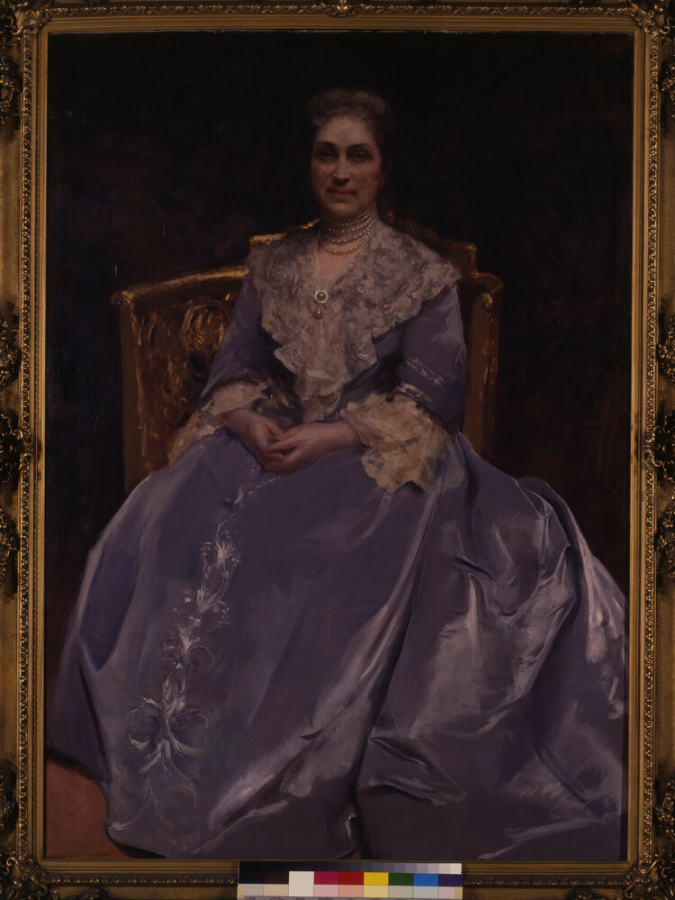 Painting titled Mrs. Phoebe Hearst, of unknown materials, accession number 1959.14.