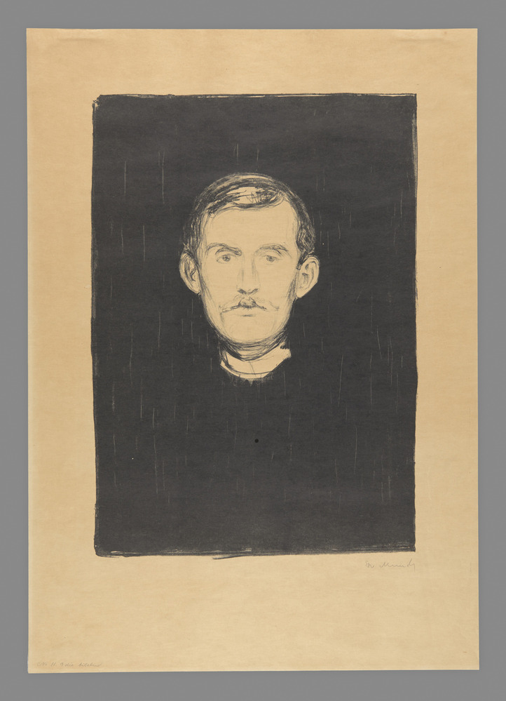 Print titled Self-portrait in 1895, lithograph, accession number 1995.23.