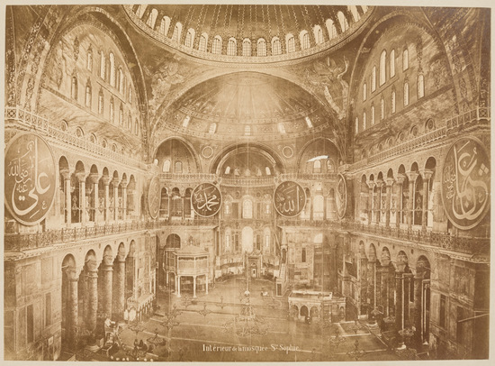 Photograph titled Intérieur de la mosquée Ste. Sophie., albumen, accession number 2005.3.70.