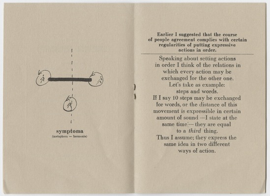 Artist's book 5 of 9 titled Dialectics Project, Collective Creative Games, offset printing and stamp mark in red ink on paper, staple bound, thirteen pages, ed. 109/300, accession number 1995.46.344.