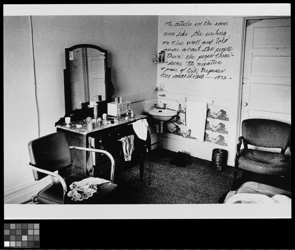 Photograph titled The Dante Hotel Installation, photograph, accession number 1995.22.3.