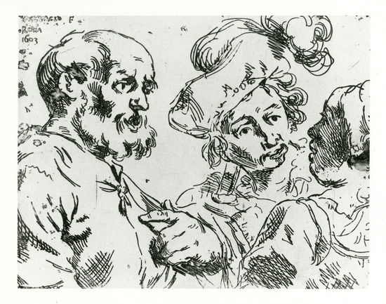 Print 2 of 2 titled The Denial of St. Peter, etching, accession number 1972.53.