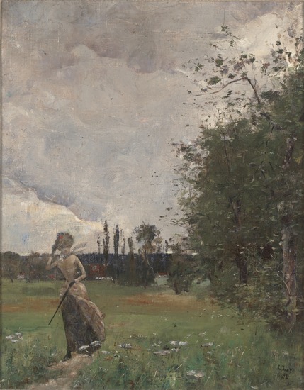 Painting titled Return from the Field, oil on canvas, accession number 1983.25.4.