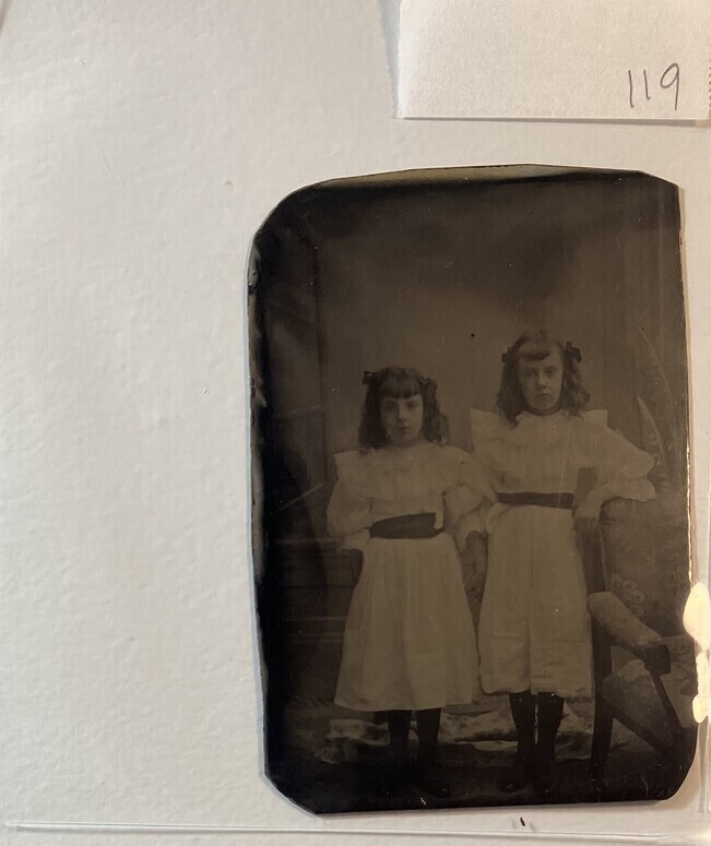 Untitled (Portrait of Two Young Girls in Matching White Dresses)