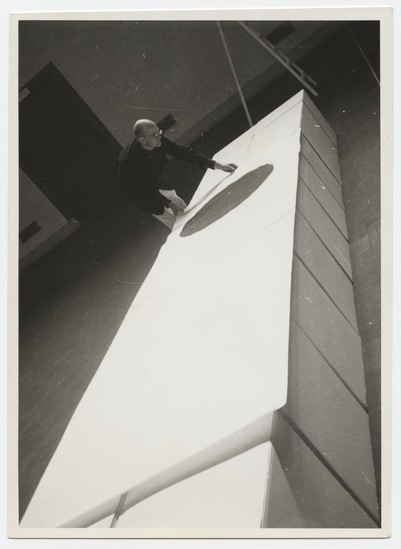 Photograph titled untitled photograph (Two Paintings), black-and-white photograph, accession number 2003.7.49.3.