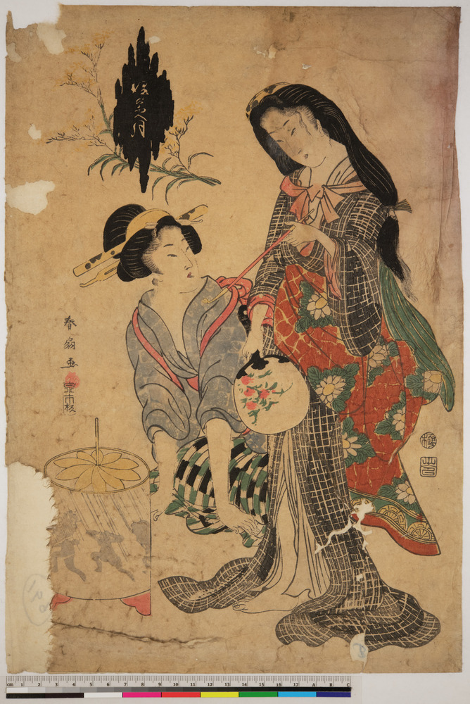 Print titled Fumi tsuki (July) 4.Publisher's seal, senichi han, Full color woodblock printing, accession number 1919.378.