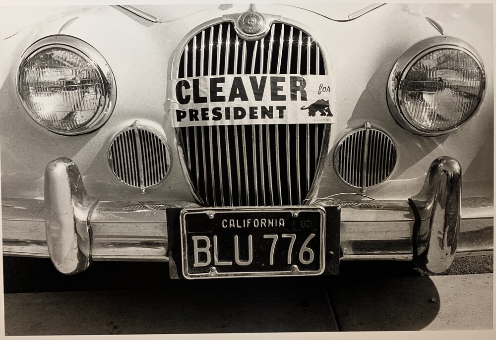 Photograph titled Untitled (Cleaver for President Jaguar), number 140 from the series A Photo Essay on the Black Panthers, Gelatin silver print, accession number 2012.35.22.