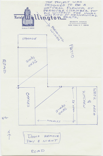 Work on paper titled Untitled, Ink on Hotel Wellington stationery, accession number 2014.53.15.