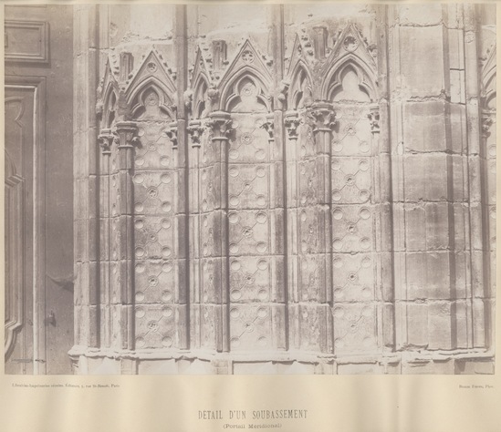 Photograph titled Détail d'un Soubassement (Portail Méridional), salt print, accession number 2000.50.4.