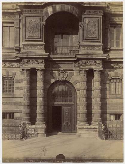 Photograph titled 76 Paris Palais du Louvre, Porte Jean Gouion, albumen, accession number 2002.43.33.