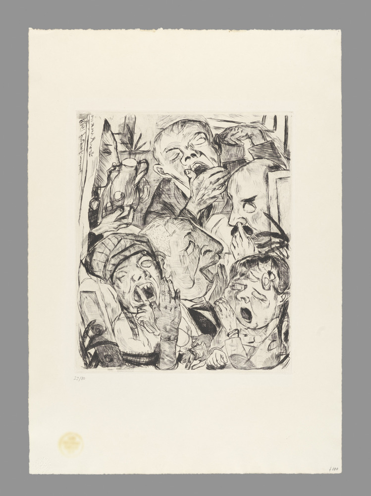 Print titled The Yawners (Die Gähnenden), Etching, accession number 2017.68.10.