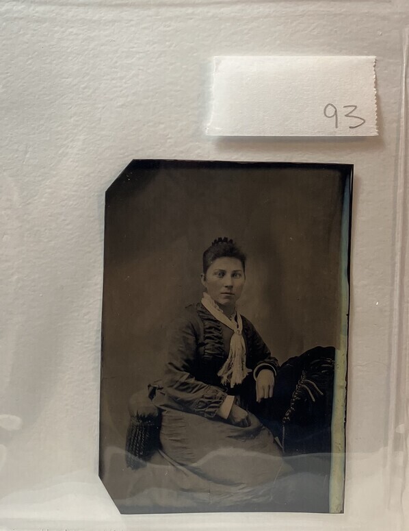 Untitled (Portrait of Woman with Fringed Scarf, Seated)