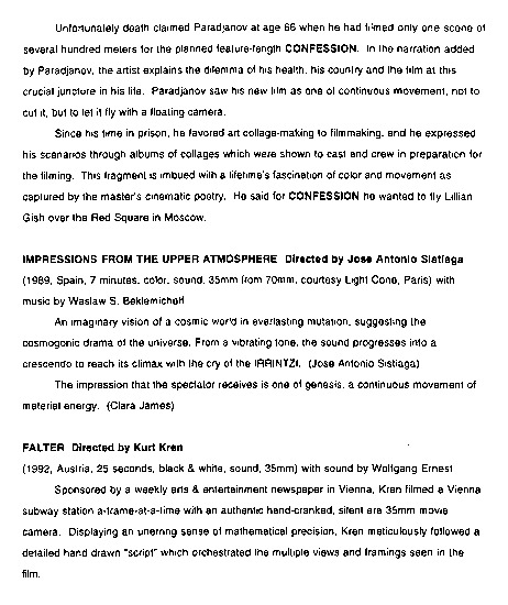 program note page 13 of 16 titled Spirit stream storm, source: Harvard Film Archive