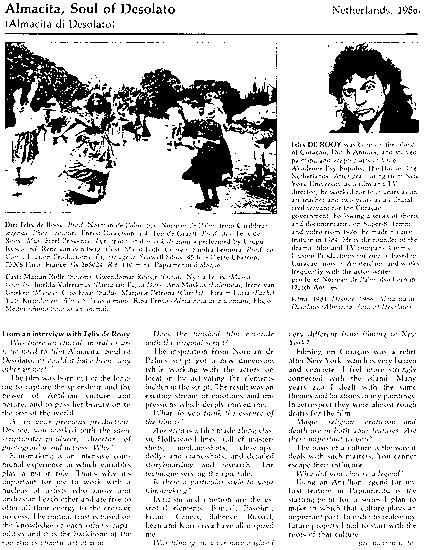 program note titled Almacita, soul of Desolato, source: London Film Festival