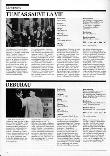 program note page 14 of 20 titled Rétrospective Sacha Guitry, source: Locarno International Film Festival