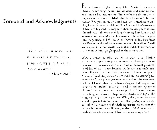 program page 7 of 42 titled Chris Marker Silent movie, source: Wexner Center for the Arts