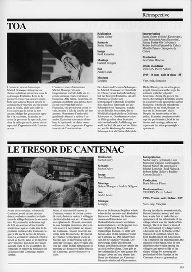 program note page 13 of 20 titled Rétrospective Sacha Guitry, source: Locarno International Film Festival