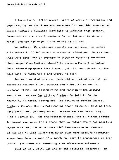 article page 2 of 8 titled Jasny the wandering gypsy and I