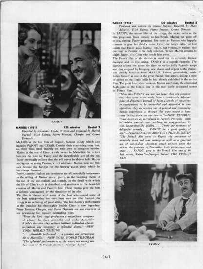 distributor materials page 2 of 5 titled Marcel Pagnol