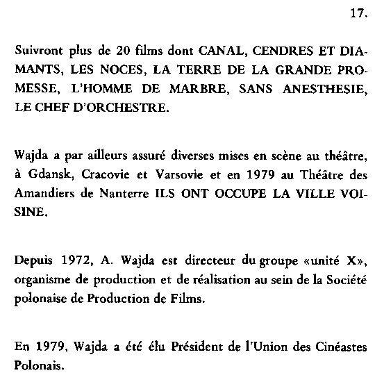 booklet page 19 of 31 titled L'homme de fer - Wajda