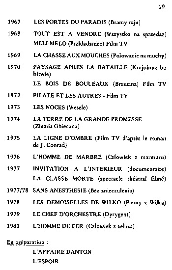 booklet page 21 of 31 titled L'homme de fer - Wajda