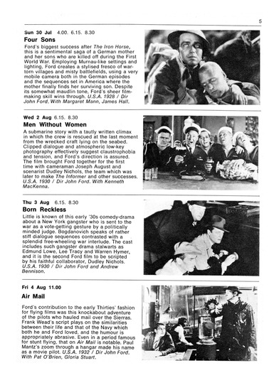 program note page 5 of 10 titled John Ford : movie maker, source: National Film Theatre (London, England)