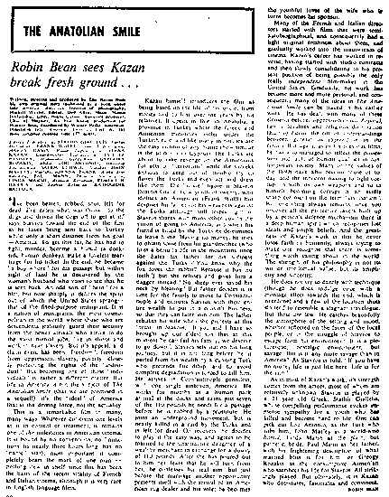 review titled The Anatolian smile, source: Films and Filming