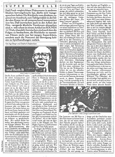 article page 1 of 2 titled Super 8 welle, source: Sounds