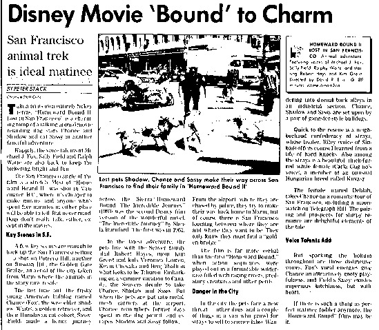 review titled Disney movie bound to charm, source: San Francisco Chronicle