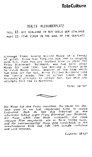 press kit page 15 of 22 titled Berlin Alexanderplatz, source: TeleCulture, Inc.