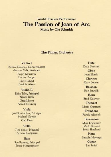 program page 8 of 8 titled La passion de Jeanne d'Arc, source: UCLA Film and Television Archive