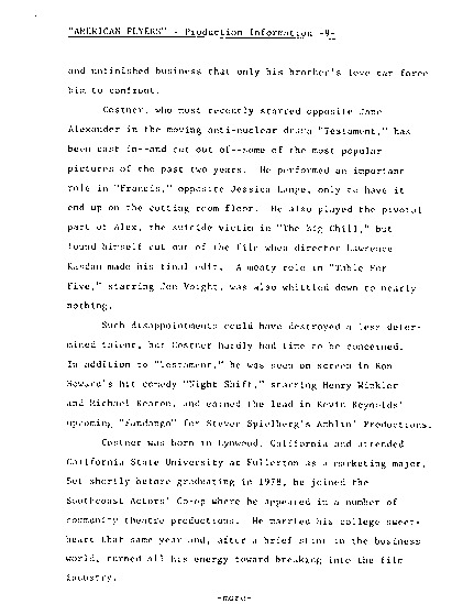 press kit page 10 of 21 titled American flyers, source: Warner Bros.