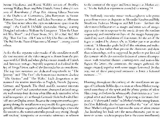 program page 14 of 42 titled Chris Marker Silent movie, source: Wexner Center for the Arts