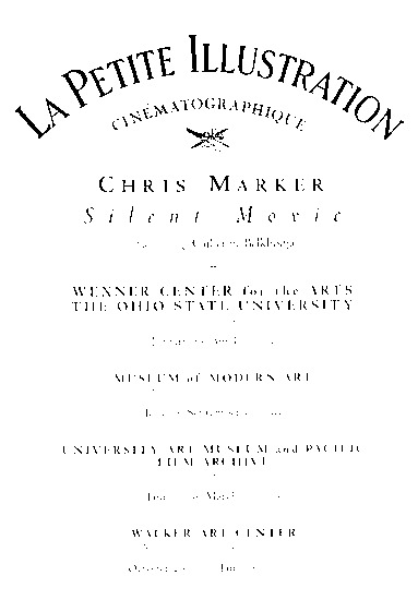 program page 42 of 42 titled Chris Marker Silent movie, source: Wexner Center for the Arts