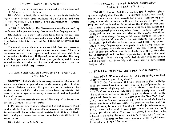 article page 5 of 12 titled Film unions and the low-budget independent film production - an exploratory discussion, source: Film Culture