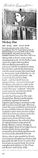 distributor materials titled Mickey One, source: Audio Brandon Films