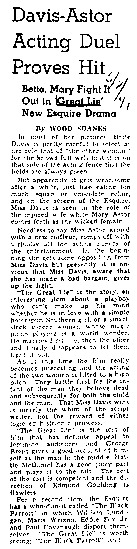 review titled Davis-Astor acting duel proves hit